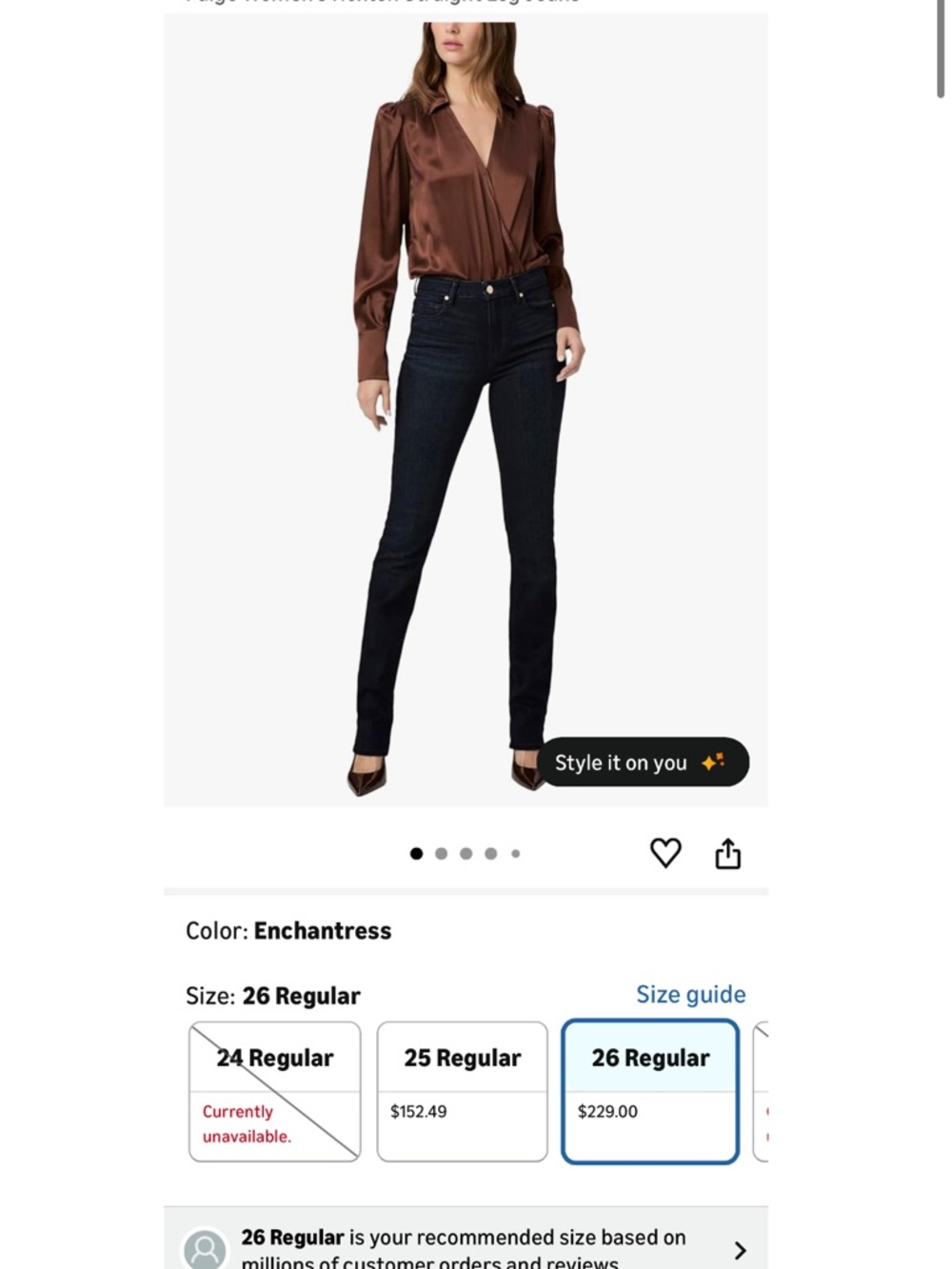 PAIGE Skinny Hoxton Straight Jeans dark blue